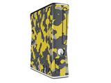WraptorCamo Old School Camouflage Camo Yellow Decal Style Skin for XBOX 360 Slim Vertical