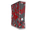 WraptorCamo Old School Camouflage Camo Red Decal Style Skin for XBOX 360 Slim Vertical