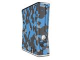 WraptorCamo Old School Camouflage Camo Blue Medium Decal Style Skin for XBOX 360 Slim Vertical