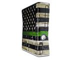 Painted Faded and Cracked Green Line USA American Flag Decal Style Skin for XBOX 360 Slim Vertical