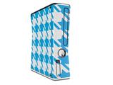 Houndstooth Blue Neon Decal Style Skin for XBOX 360 Slim Vertical