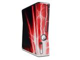 Lightning Red Decal Style Skin for XBOX 360 Slim Vertical