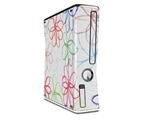 Kearas Flowers on White Decal Style Skin for XBOX 360 Slim Vertical