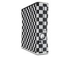 Checkered Canvas Black and White Decal Style Skin for XBOX 360 Slim Vertical
