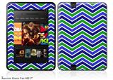 Zig Zag Blue Green Decal Style Skin fits 2012 Amazon Kindle Fire HD 7 inch