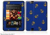 Anchors Away Blue Decal Style Skin fits 2012 Amazon Kindle Fire HD 7 inch