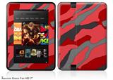 Camouflage Red Decal Style Skin fits 2012 Amazon Kindle Fire HD 7 inch