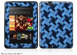 Retro Houndstooth Blue Decal Style Skin fits 2012 Amazon Kindle Fire HD 7 inch