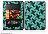 Retro Houndstooth Seafoam Green Decal Style Skin fits 2012 Amazon Kindle Fire HD 7 inch