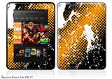 Halftone Splatter White Orange Decal Style Skin fits 2012 Amazon Kindle Fire HD 7 inch