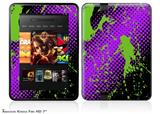 Halftone Splatter Green Purple Decal Style Skin fits 2012 Amazon Kindle Fire HD 7 inch