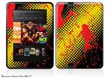 Halftone Splatter Yellow Red Decal Style Skin fits 2012 Amazon Kindle Fire HD 7 inch