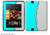 Ripped Colors Neon Teal Gray Decal Style Skin fits 2012 Amazon Kindle Fire HD 7 inch