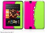Ripped Colors Hot Pink Neon Green Decal Style Skin fits 2012 Amazon Kindle Fire HD 7 inch