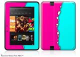 Ripped Colors Hot Pink Neon Teal Decal Style Skin fits 2012 Amazon Kindle Fire HD 7 inch