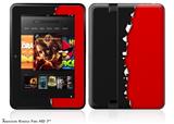 Ripped Colors Black Red Decal Style Skin fits 2012 Amazon Kindle Fire HD 7 inch