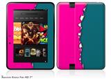 Ripped Colors Hot Pink Seafoam Green Decal Style Skin fits 2012 Amazon Kindle Fire HD 7 inch