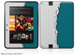 Ripped Colors Gray Seafoam Green Decal Style Skin fits 2012 Amazon Kindle Fire HD 7 inch
