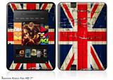 Painted Faded and Cracked Union Jack British Flag Decal Style Skin fits 2012 Amazon Kindle Fire HD 7 inch