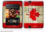 Painted Faded and Cracked Canadian Canada Flag Decal Style Skin fits 2012 Amazon Kindle Fire HD 7 inch