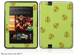 Anchors Away Sage Green Decal Style Skin fits 2012 Amazon Kindle Fire HD 7 inch