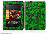 Scattered Skulls Green Decal Style Skin fits 2012 Amazon Kindle Fire HD 7 inch