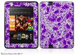 Scattered Skulls Purple Decal Style Skin fits 2012 Amazon Kindle Fire HD 7 inch