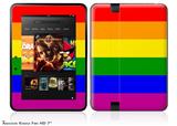 Rainbow Stripes Decal Style Skin fits 2012 Amazon Kindle Fire HD 7 inch