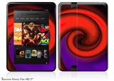 Alecias Swirl 01 Red Decal Style Skin fits 2012 Amazon Kindle Fire HD 7 inch
