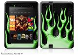 Metal Flames Green Decal Style Skin fits 2012 Amazon Kindle Fire HD 7 inch