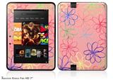 Kearas Flowers on Pink Decal Style Skin fits 2012 Amazon Kindle Fire HD 7 inch