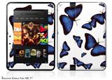Butterflies Blue Decal Style Skin fits 2012 Amazon Kindle Fire HD 7 inch