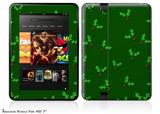 Christmas Holly Leaves on Green Decal Style Skin fits 2012 Amazon Kindle Fire HD 7 inch