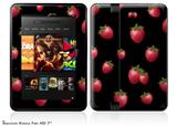 Strawberries on Black Decal Style Skin fits 2012 Amazon Kindle Fire HD 7 inch