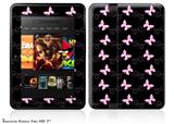 Pastel Butterflies Pink on Black Decal Style Skin fits 2012 Amazon Kindle Fire HD 7 inch