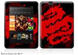 Oriental Dragon Red on Black Decal Style Skin fits 2012 Amazon Kindle Fire HD 7 inch