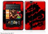 Oriental Dragon Black on Red Decal Style Skin fits 2012 Amazon Kindle Fire HD 7 inch