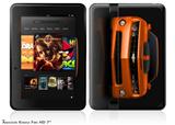 2010 Chevy Camaro Orange - Black Stripes on Black Decal Style Skin fits 2012 Amazon Kindle Fire HD 7 inch