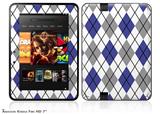 Argyle Blue and Gray Decal Style Skin fits 2012 Amazon Kindle Fire HD 7 inch