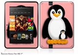 Penguins on Pink Decal Style Skin fits 2012 Amazon Kindle Fire HD 7 inch