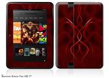 Abstract 01 Red Decal Style Skin fits 2012 Amazon Kindle Fire HD 7 inch