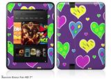 Crazy Hearts Decal Style Skin fits 2012 Amazon Kindle Fire HD 7 inch