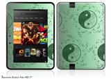 Feminine Yin Yang Green Decal Style Skin fits 2012 Amazon Kindle Fire HD 7 inch