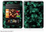 Skulls Confetti Seafoam Green Decal Style Skin fits 2012 Amazon Kindle Fire HD 7 inch