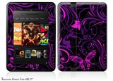 Twisted Garden Purple and Hot Pink Decal Style Skin fits 2012 Amazon Kindle Fire HD 7 inch