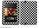 Checkered Canvas Black and White Decal Style Skin fits 2012 Amazon Kindle Fire HD 7 inch