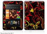 Twisted Garden Red and Yellow Decal Style Skin fits 2012 Amazon Kindle Fire HD 7 inch