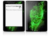 Flaming Fire Skull Green - Decal Style Skin fits Amazon Kindle Paperwhite (Original)
