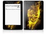 Flaming Fire Skull Yellow - Decal Style Skin fits Amazon Kindle Paperwhite (Original)