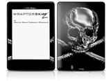 Chrome Skull on Black - Decal Style Skin fits Amazon Kindle Paperwhite (Original)